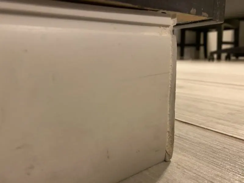 mitered tile corner kick